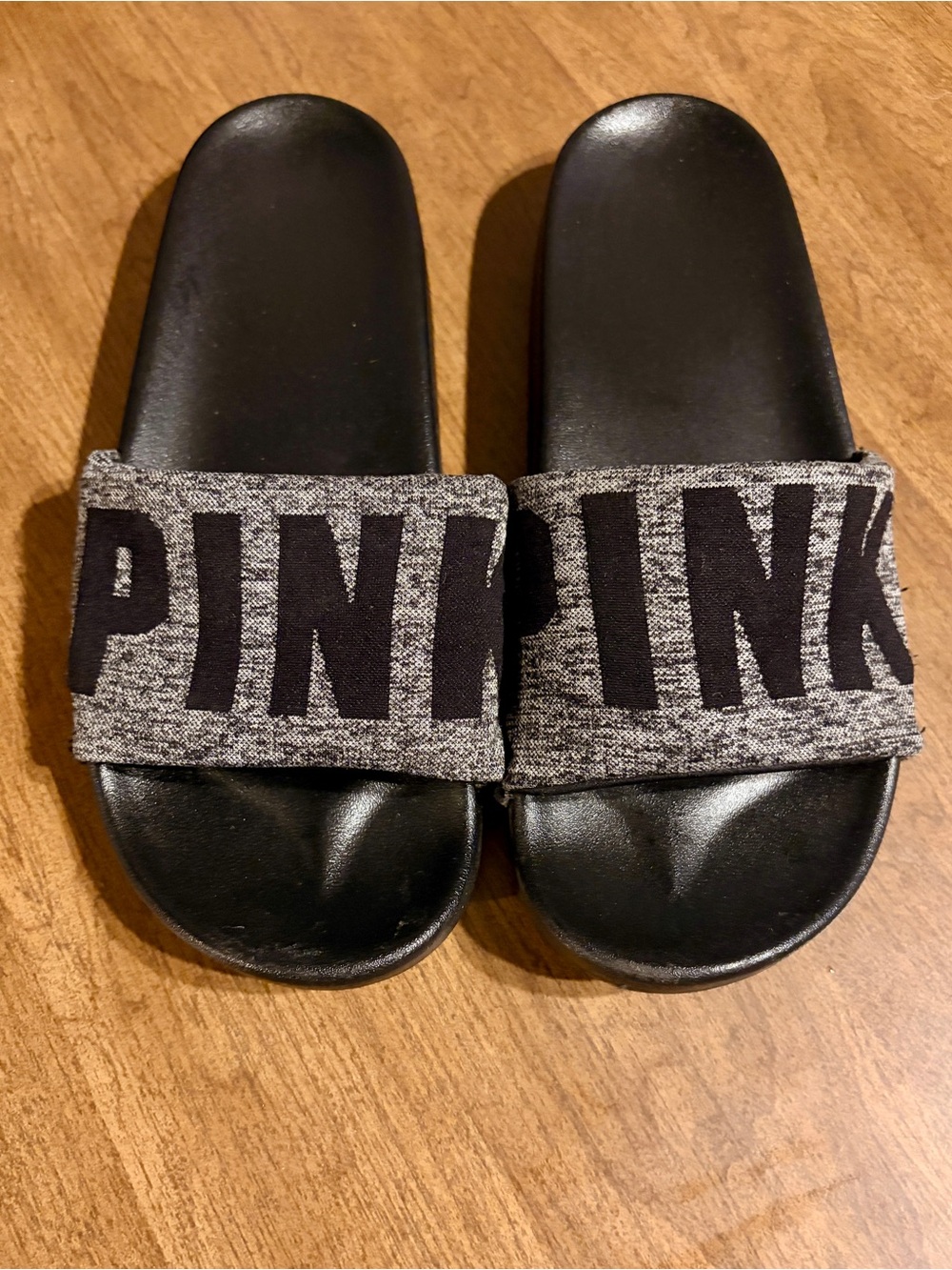 Victoria’s Secret PINK Discontinued Seamless Slide Sandals Gray Black M 8